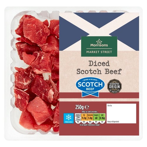 Morrisons Scotch Lean Diced Beef 250g thumbnail 2