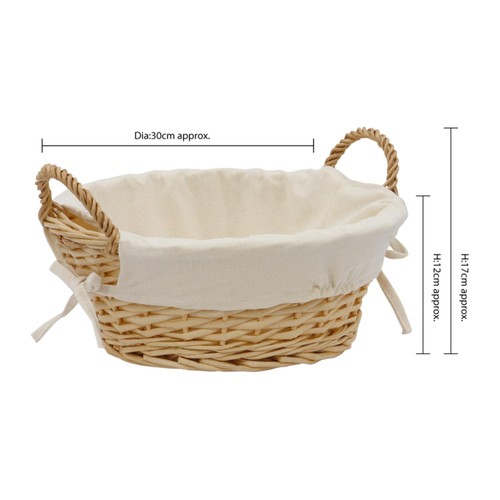 JVL Acacia Round Willow Storage Basket Honey thumbnail 2