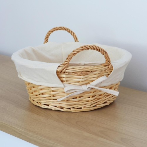 JVL Acacia Round Willow Storage Basket Honey thumbnail 5