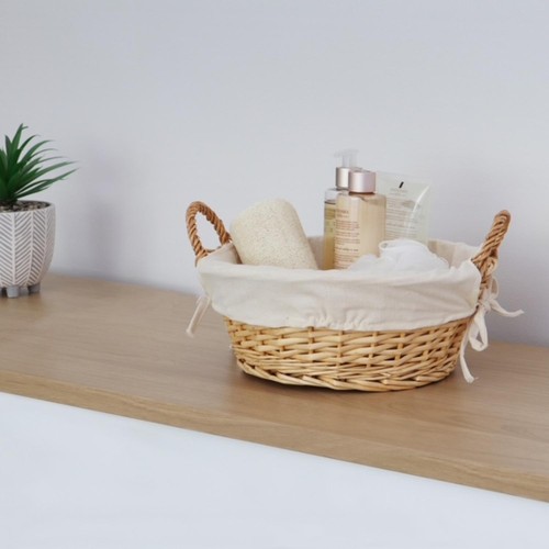 JVL Acacia Round Willow Storage Basket Honey thumbnail 6