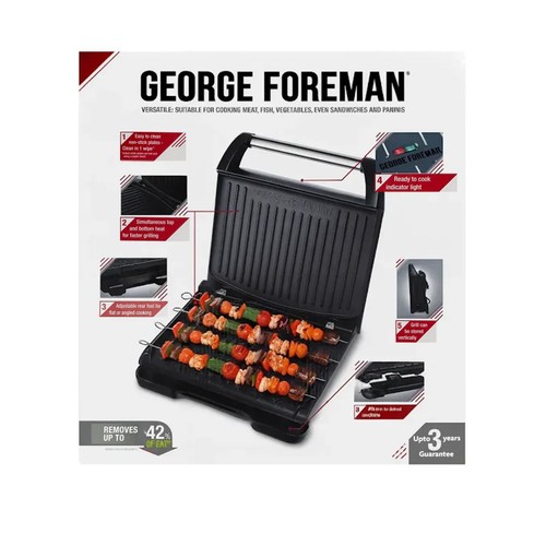 George Foreman Large Steel Grill Grey thumbnail 2