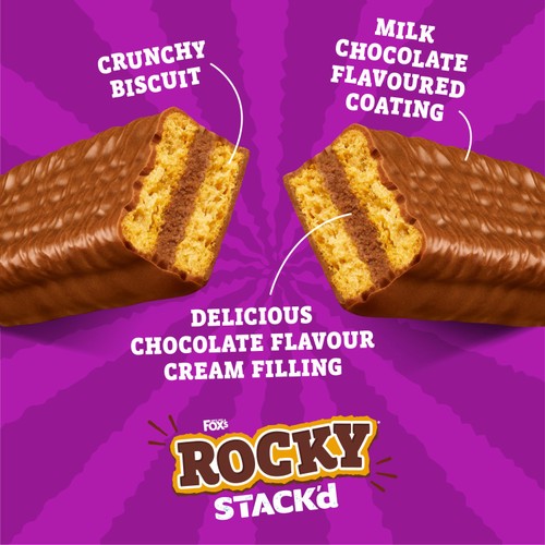 Fox's Biscuits Rocky STACK'd Chocolate Cream Flavour Biscuit Bars thumbnail 3