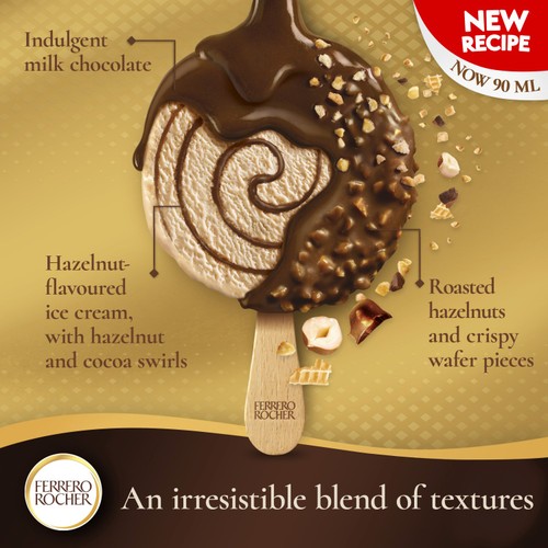 Ferrero Rocher Ice Cream   3 x 90ml thumbnail 3