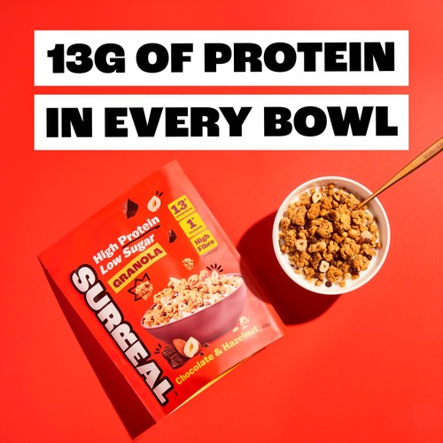Surreal High Protein Low Sugar Chocolate & Hazelnut Granola 300g thumbnail 5