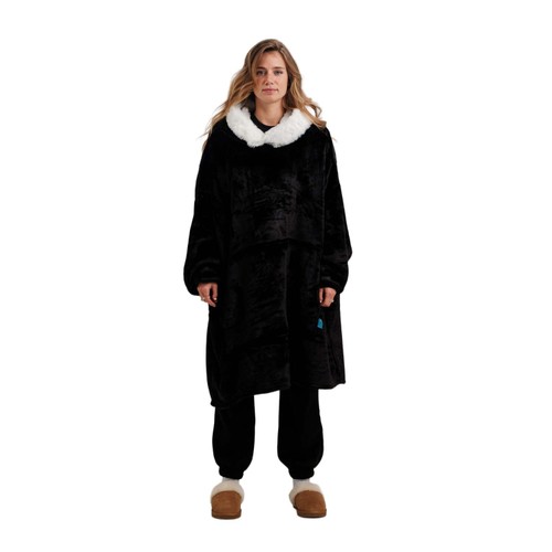 Ony Furlined Hoodie Blanket Black/White Large