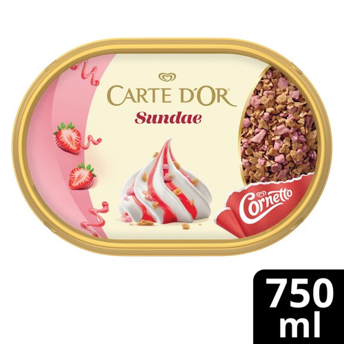 Carte D'or Sundae Strawberry Ice Cream Tub 750ml