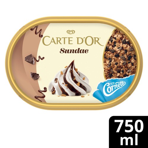 Carte D'or Sundae Chocolate Ice Cream Tub 750ml
