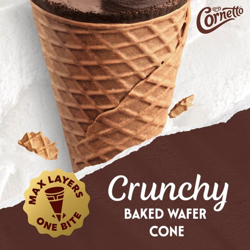 Cornetto MAX Hazelnut & Chocolate Ice Cream Cones 4 x 90ml thumbnail 2