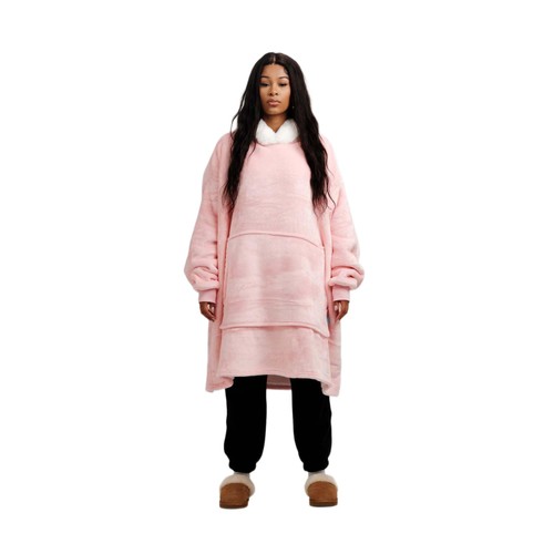 Ony Furlined Hoodie Blanket Pink/White Large