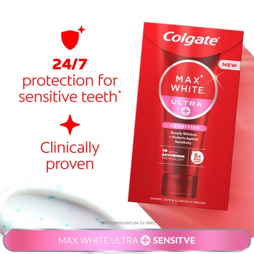 Colgate Max White Ultra Plus Sensitive Teeth Whitening Toothpaste thumbnail 3