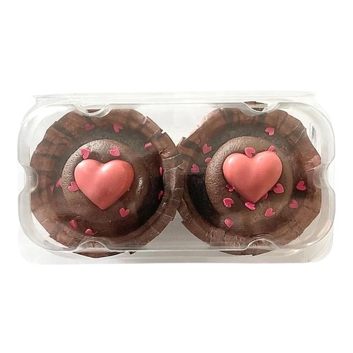 Morrisons Love Heart Brownie Cups 2 Pack