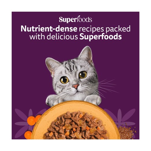 Whiskas 1+ Cat Pouches Superfoods With Poultry In Jelly thumbnail 3