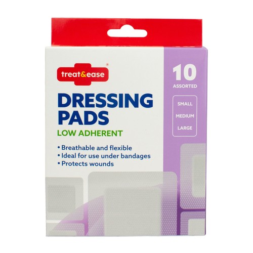 Dressing Pads Assorted Sizes10 Pack