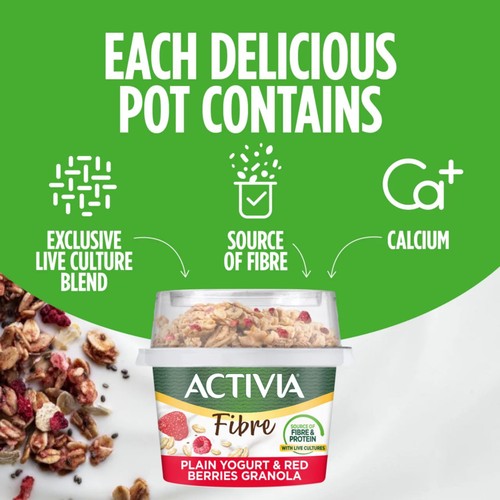 Activia Fibre Yogurt & Red Berries Granola   165g thumbnail 4