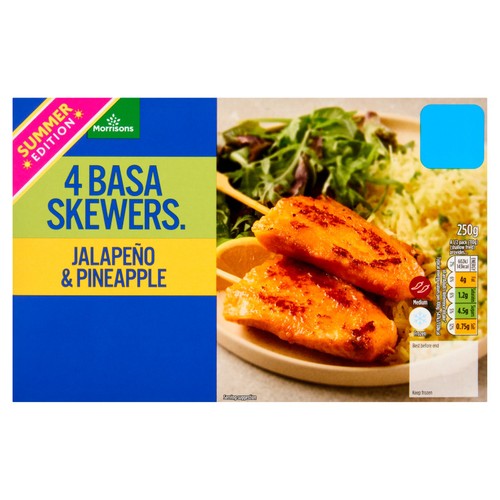 Morrisons Jalapeno And Pineapple Basa Skewers  250g
