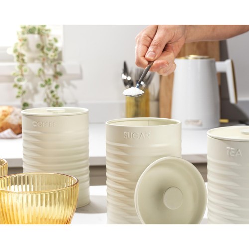 Russell Hobbs Ribbed 3pc Canister Set Cream thumbnail 5
