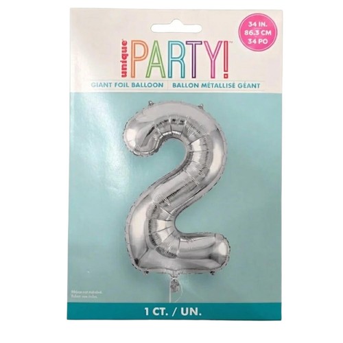 Unique Party 34" Silver Foil Balloon No.2