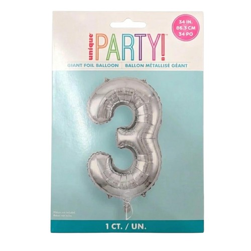 Unique Party 34" Silver Foil Balloon No.3