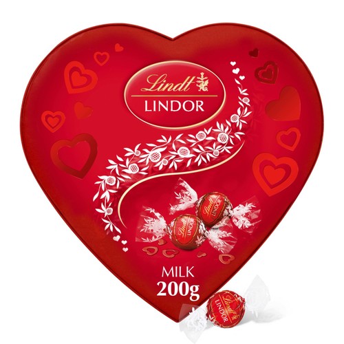 Lindt Lindor Milk Chocolate Truffles Heart Gift Box 200g thumbnail 2