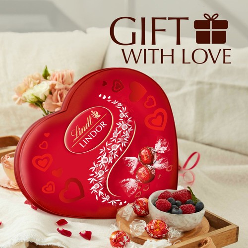 Lindt Lindor Milk Chocolate Truffles Heart Gift Box 200g thumbnail 4