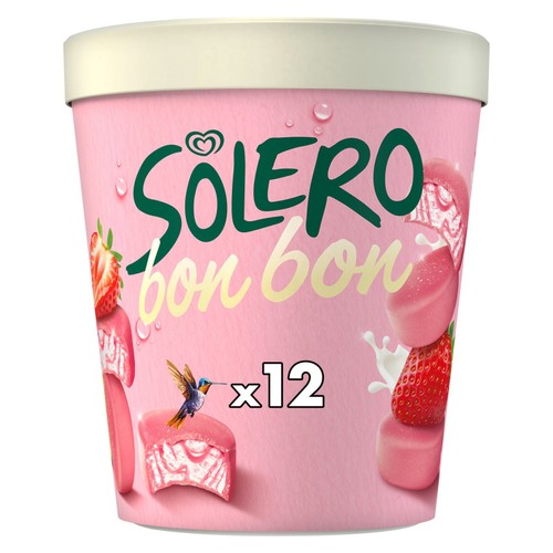 Solero Bonbon Strawberry Twist Ice Cream Frozen Snack 12 Pack