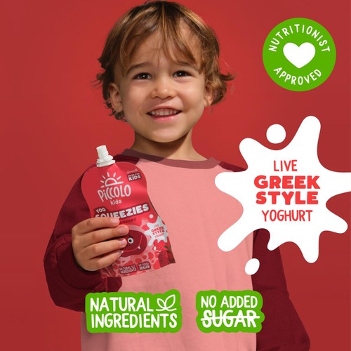 Piccolo Yoghurt Squeezies Strawberry 90g thumbnail 2