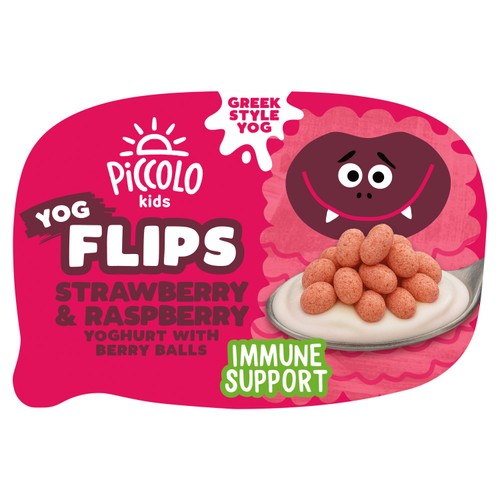 Piccolo Yoghurt Flips Strawberry & Raspberry with Berry Balls 120g