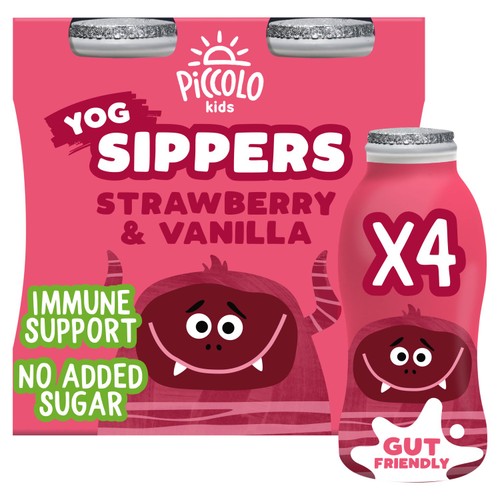 Piccolo Yoghurt Sippers Strawberry & Vanilla 4 x100g