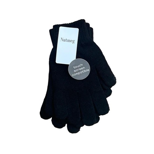 Nutmeg Mens Black Gloves
