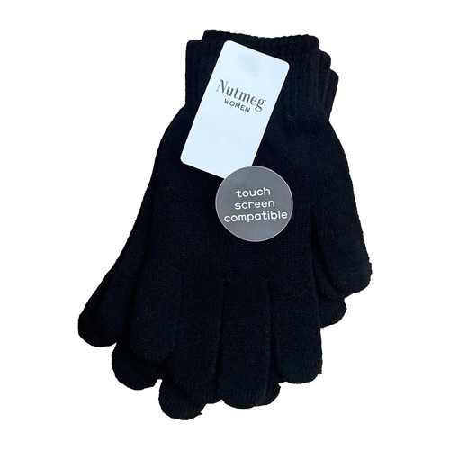 Nutmeg Women Black Gloves