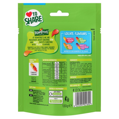Rowntree's Fruit Pastilles Lollies Pouch  thumbnail 3