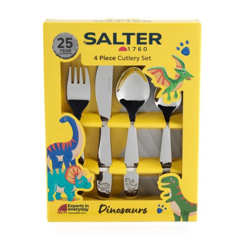 Salter 4pc Kids Cutlery Set Dinosaurs