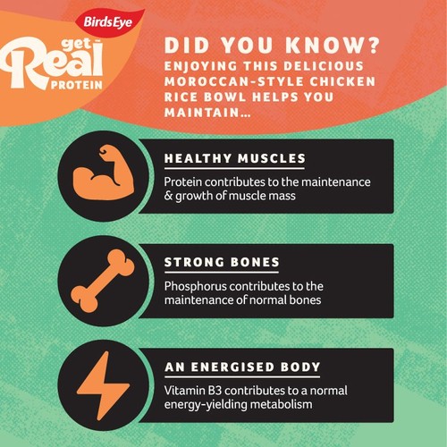 Birds Eye Get Real Protein Moroccan Style Chicken Rice Bowl  thumbnail 3