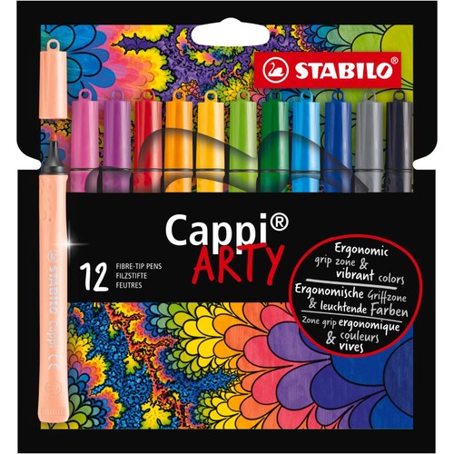 Stabilo Cappi Arty Wallet 12 Assorted Coloured Pens