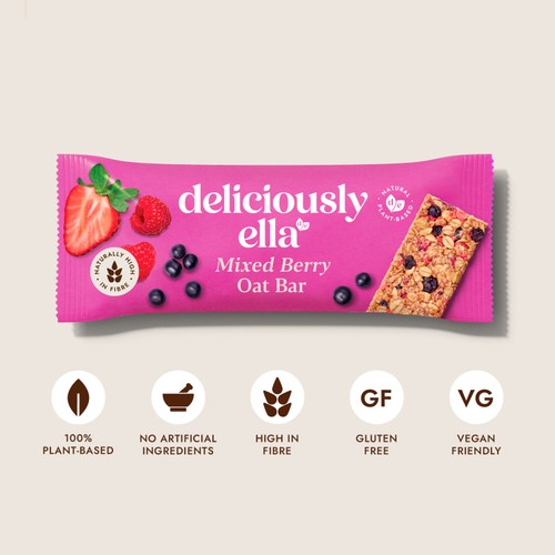 Deliciously Ella Mixed Berry Oat Bars 150g thumbnail 2