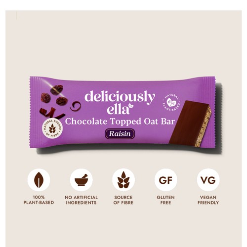 Deliciously Ella Raisin Choc Topped Oat Bars 150g thumbnail 2