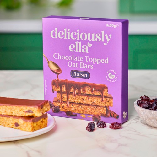 Deliciously Ella Raisin Choc Topped Oat Bars 150g thumbnail 3