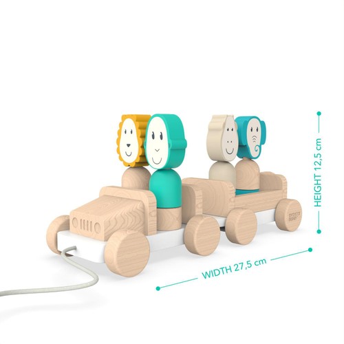 Matchstick Monkey Wooden Safari Jeep Toy thumbnail 3