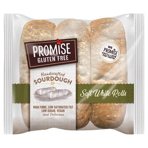 Promise Gluten Free Soft White Sourdough Rolls 210g thumbnail 2