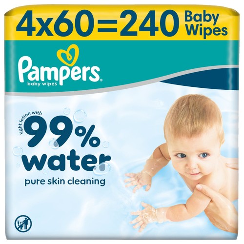 Pampers Water Wipes 4x60pk