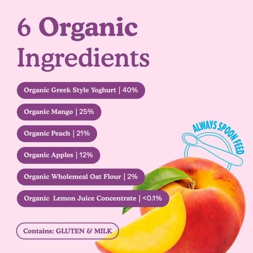 Little Freddie Mango & Peach Yoghurt Pouch 6 Months+ 100G thumbnail 2