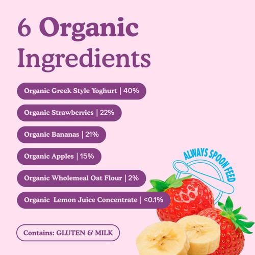 Little Freddie Strawberry & Banana Yoghurt Pouch 6 Months+ 100G thumbnail 2