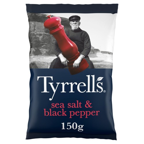 Tyrrells Sea Salt & Black Pepper Sharing Crisps 150g