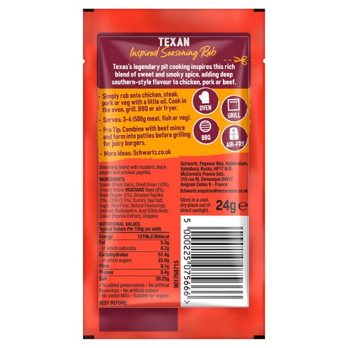 Schwartz Texan Sweet & Smoky Rub 24g thumbnail 2