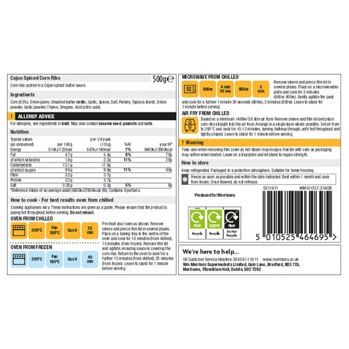 Morrisons Americana Cajun Spiced Corn Ribs 500g thumbnail 2