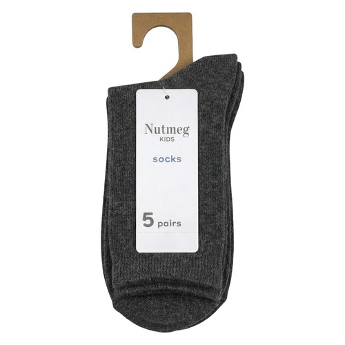 Nutmeg 4-6.5 Boys Grey Socks 
