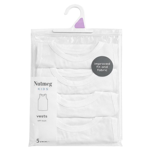 Nutmeg 1.5-2 Years Boys White Vests 