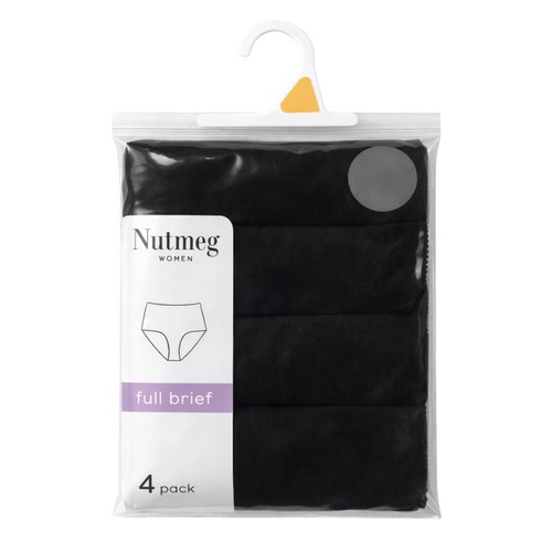 Nutmeg Size 18 Ladies Black Briefs 4 Pack