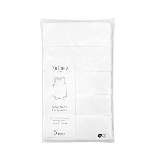 Nutmeg 12-18 Months Baby White Sleeveless Bodysuits 