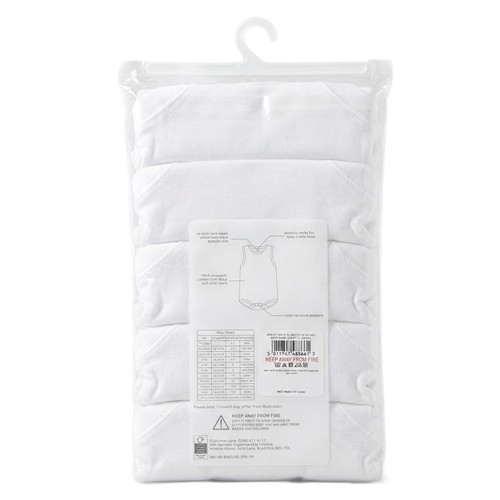 Nutmeg 2-3 Years Baby White Sleeveless Bodysuits  thumbnail 2
